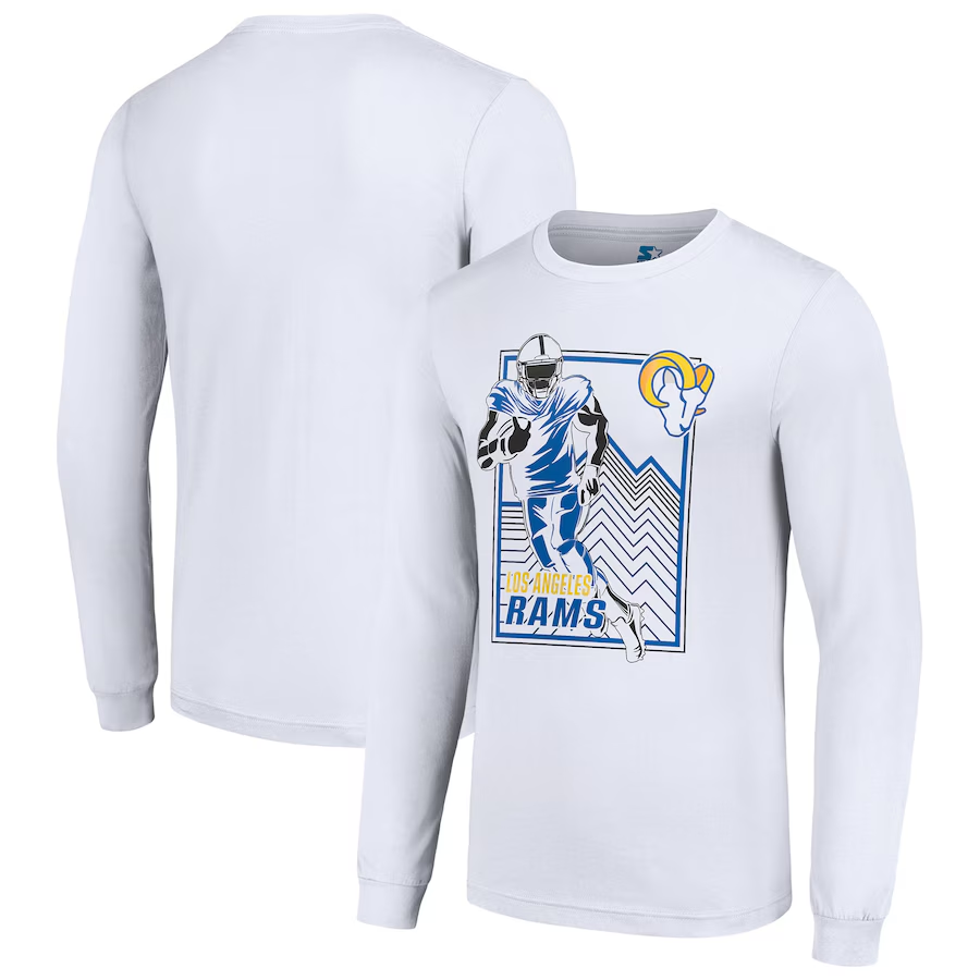 Men Los Angeles Rams white 2024 NFL Long sleeve T Shirts->nfl t-shirts->Sports Accessory